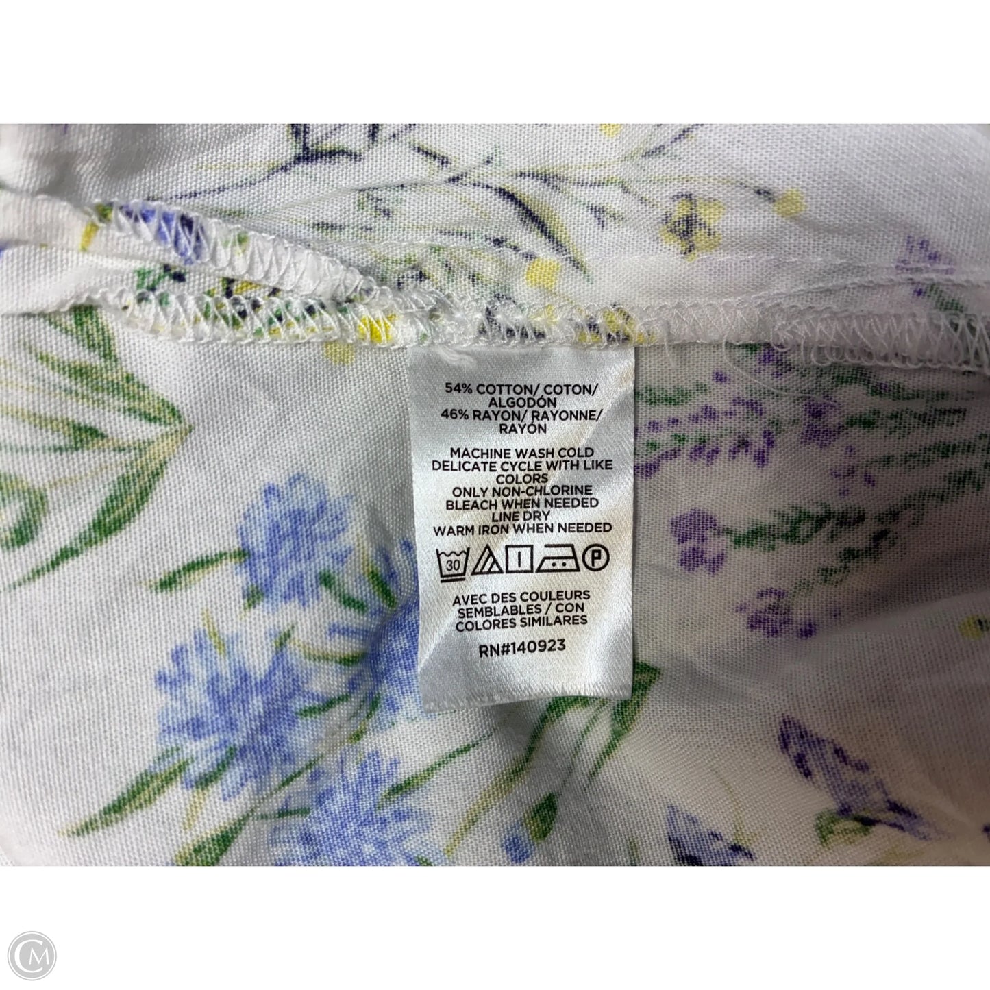 Top Short Sleeve By Loft In Floral Print, Size: L