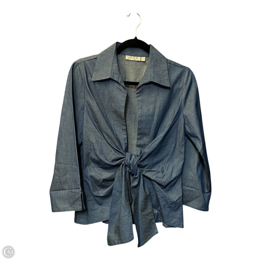 Blouse Designer By Neiman Marcus In Blue, Size: S