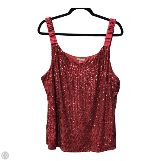 Blouse Sleeveless By Vince Camuto In Red, Size: Xl