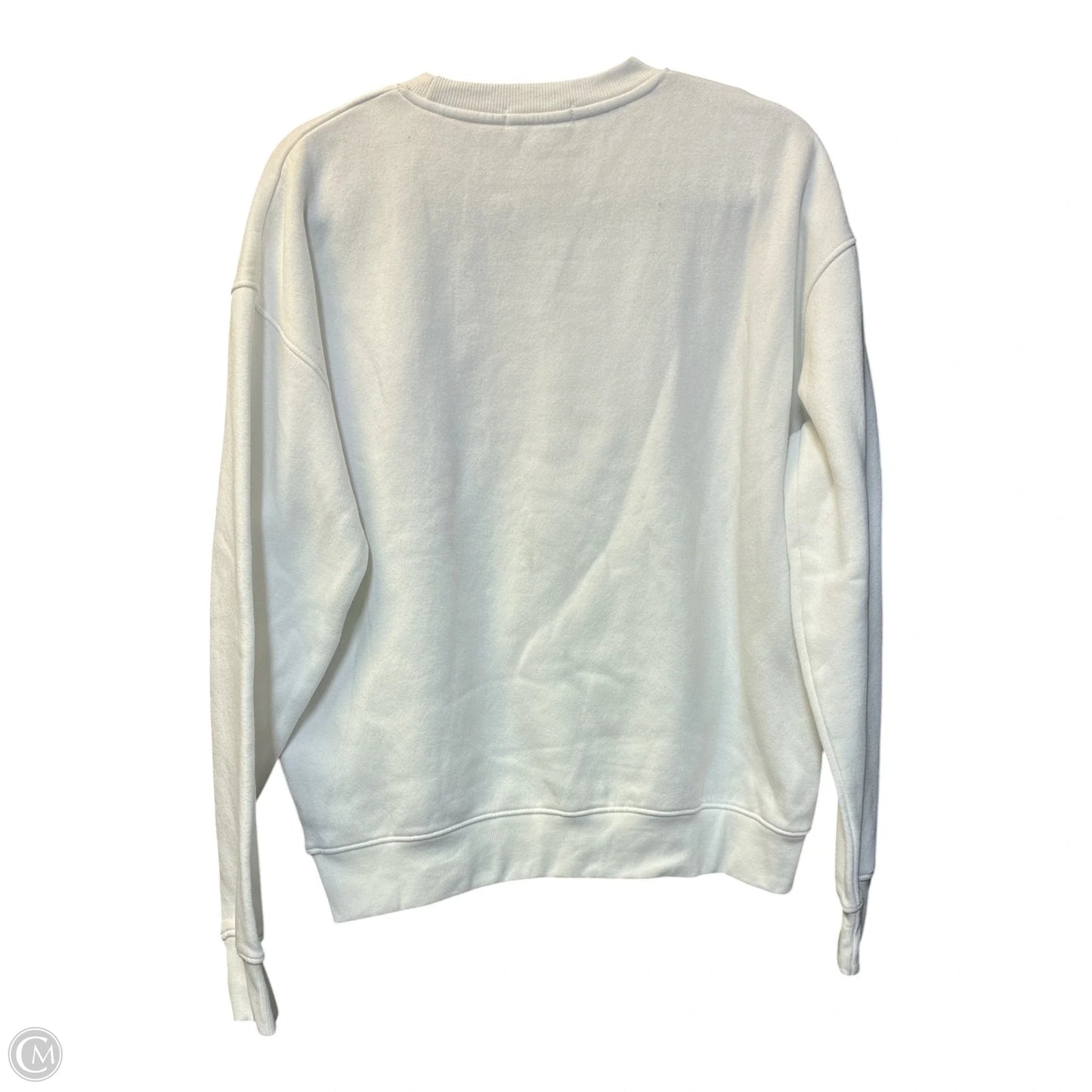 Sweatshirt Crewneck By Clothes Mentor In White, Size: M