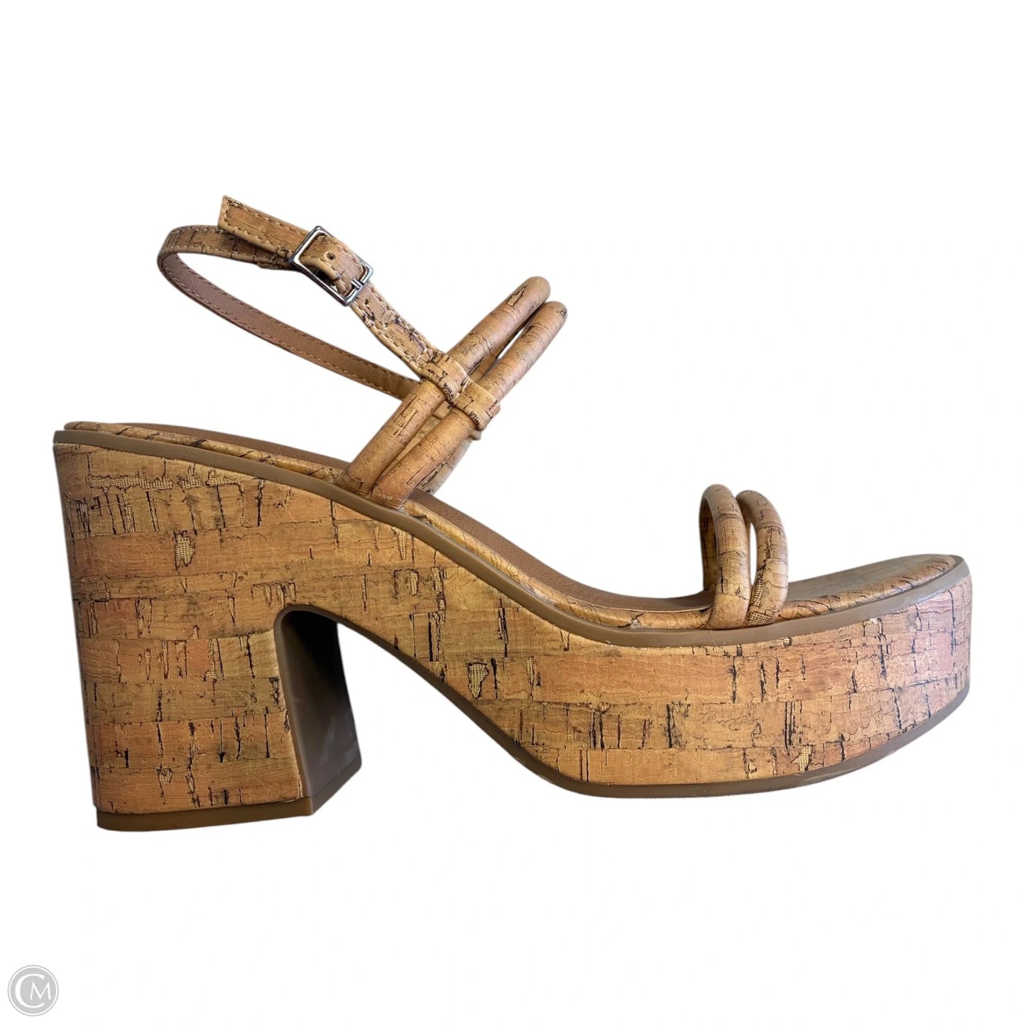 Sandals Heels Block By Universal Thread In Tan, Size: 9.5