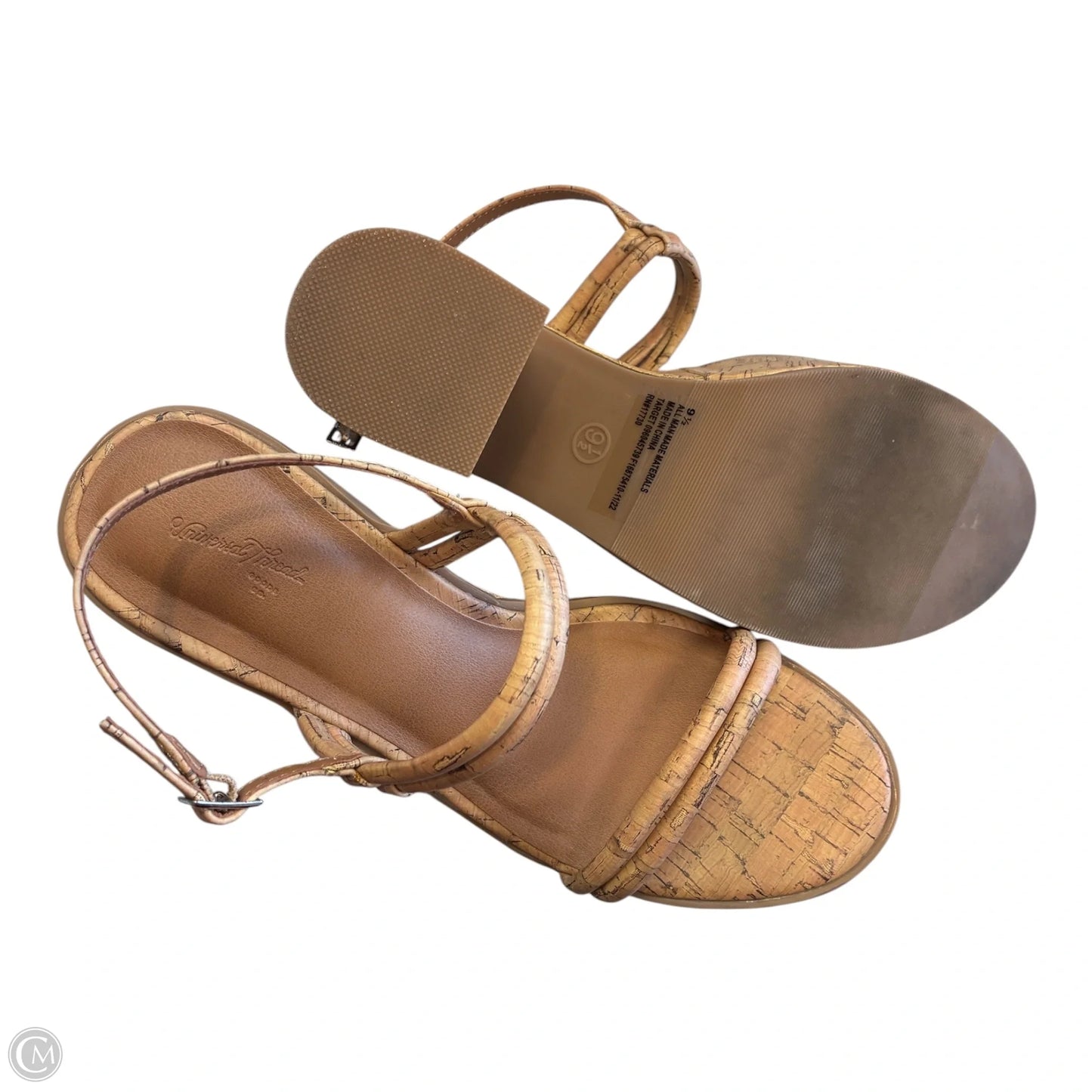 Sandals Heels Block By Universal Thread In Tan, Size: 9.5
