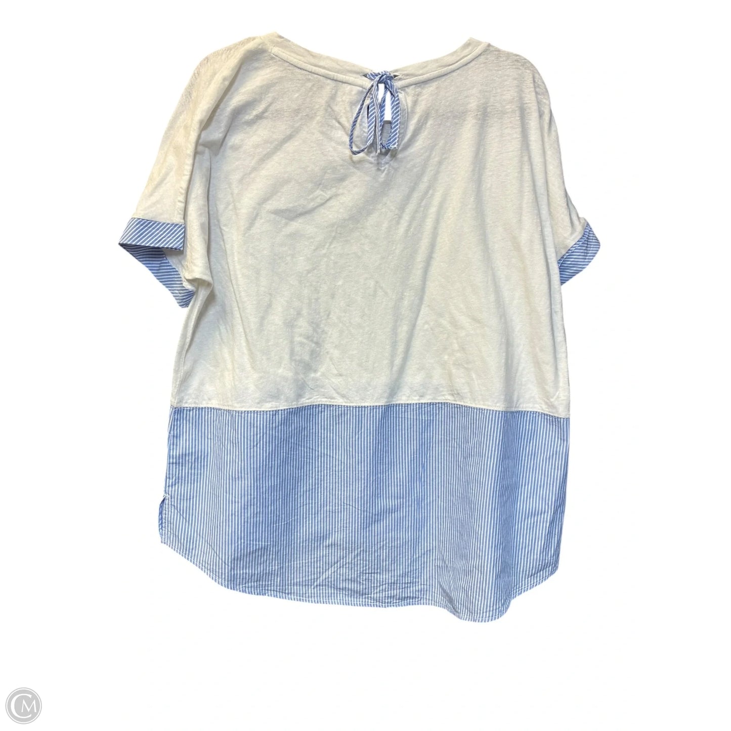 Top Short Sleeve By Crown And Ivy In Blue & White, Size: Xl