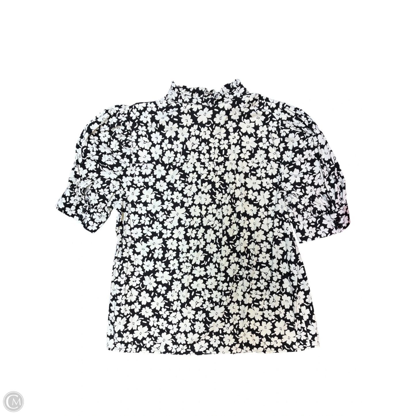 Top Short Sleeve By Who What Wear In Black & Cream, Size: S