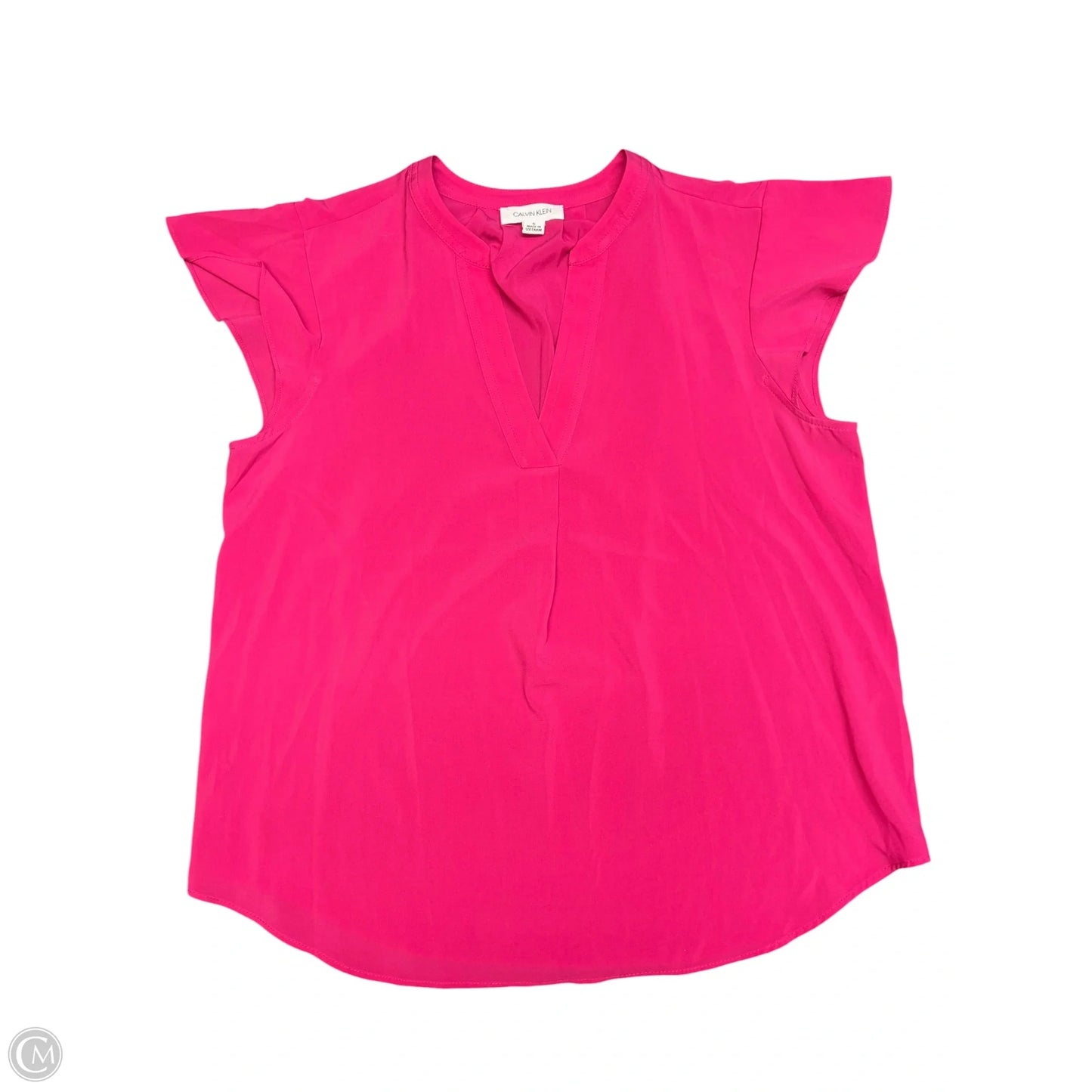Blouse Short Sleeve By Calvin Klein In Pink, Size: S