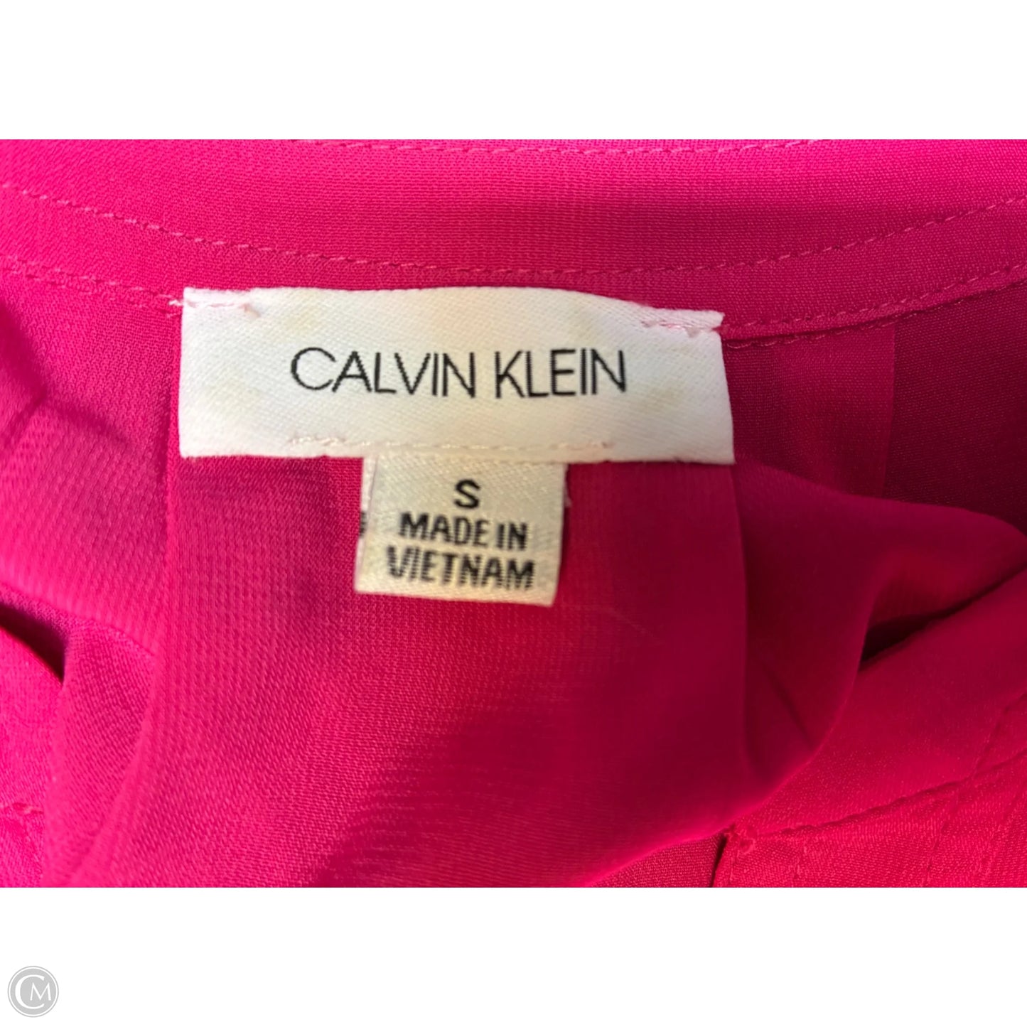 Blouse Short Sleeve By Calvin Klein In Pink, Size: S