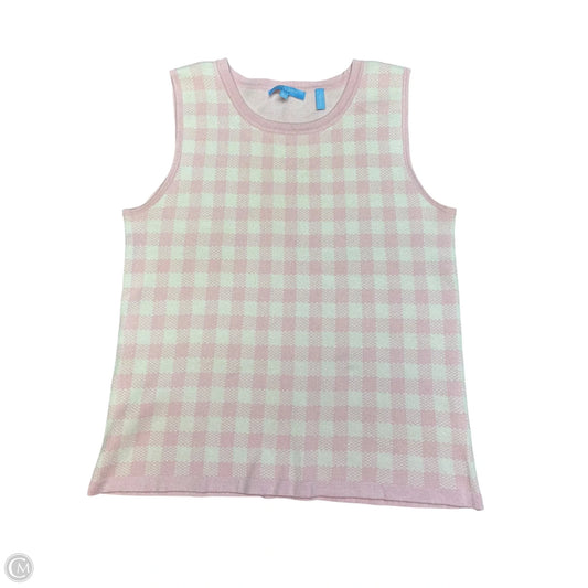 Vest Sweater By Draper James In Pink & White, Size: Xs
