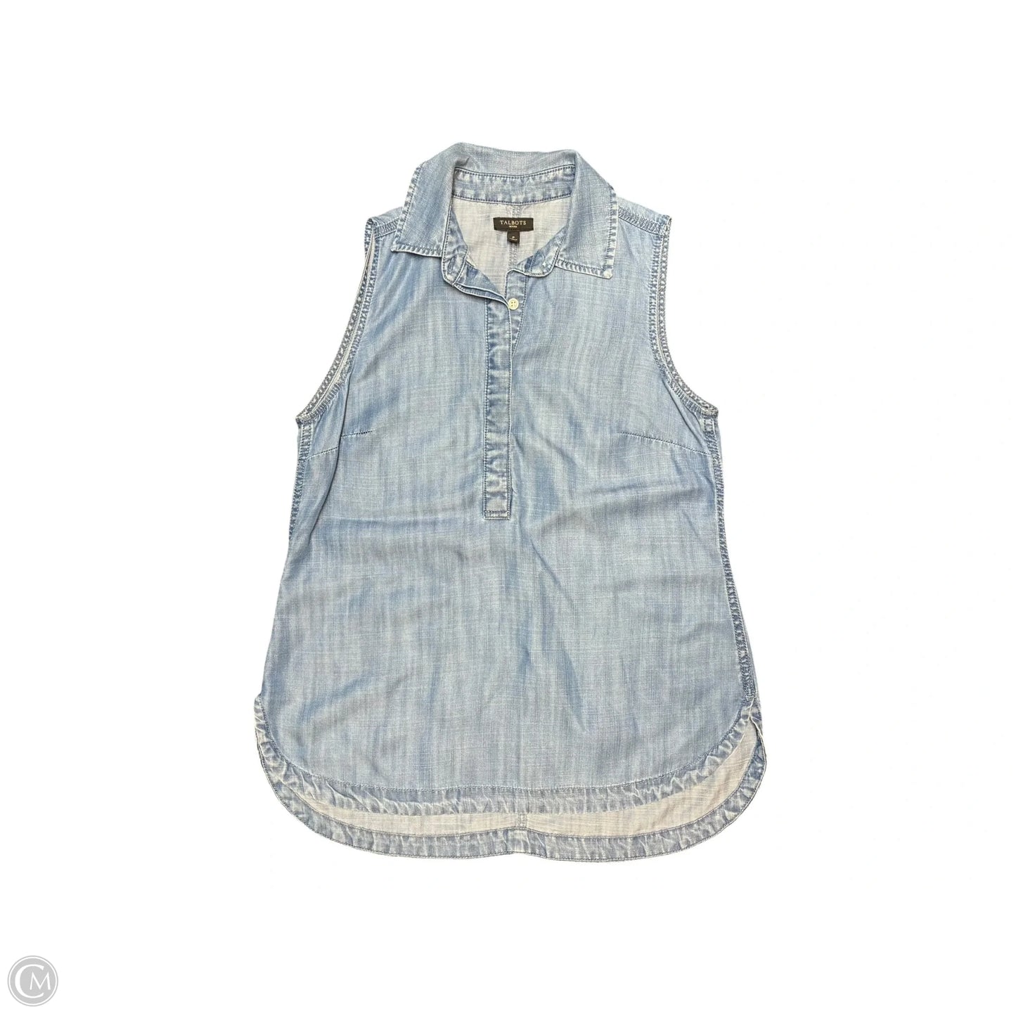 Top Sleeveless By Talbots In Blue Denim, Size: Sp