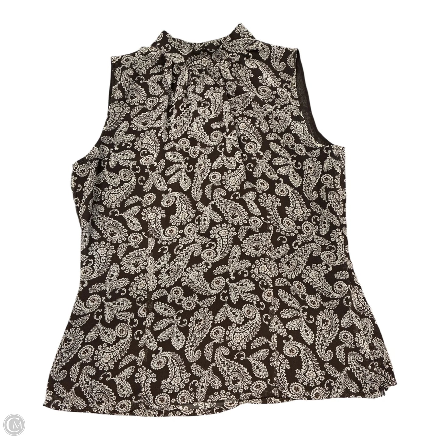 Blouse Sleeveless By Apt 9 In Brown & Cream, Size: M