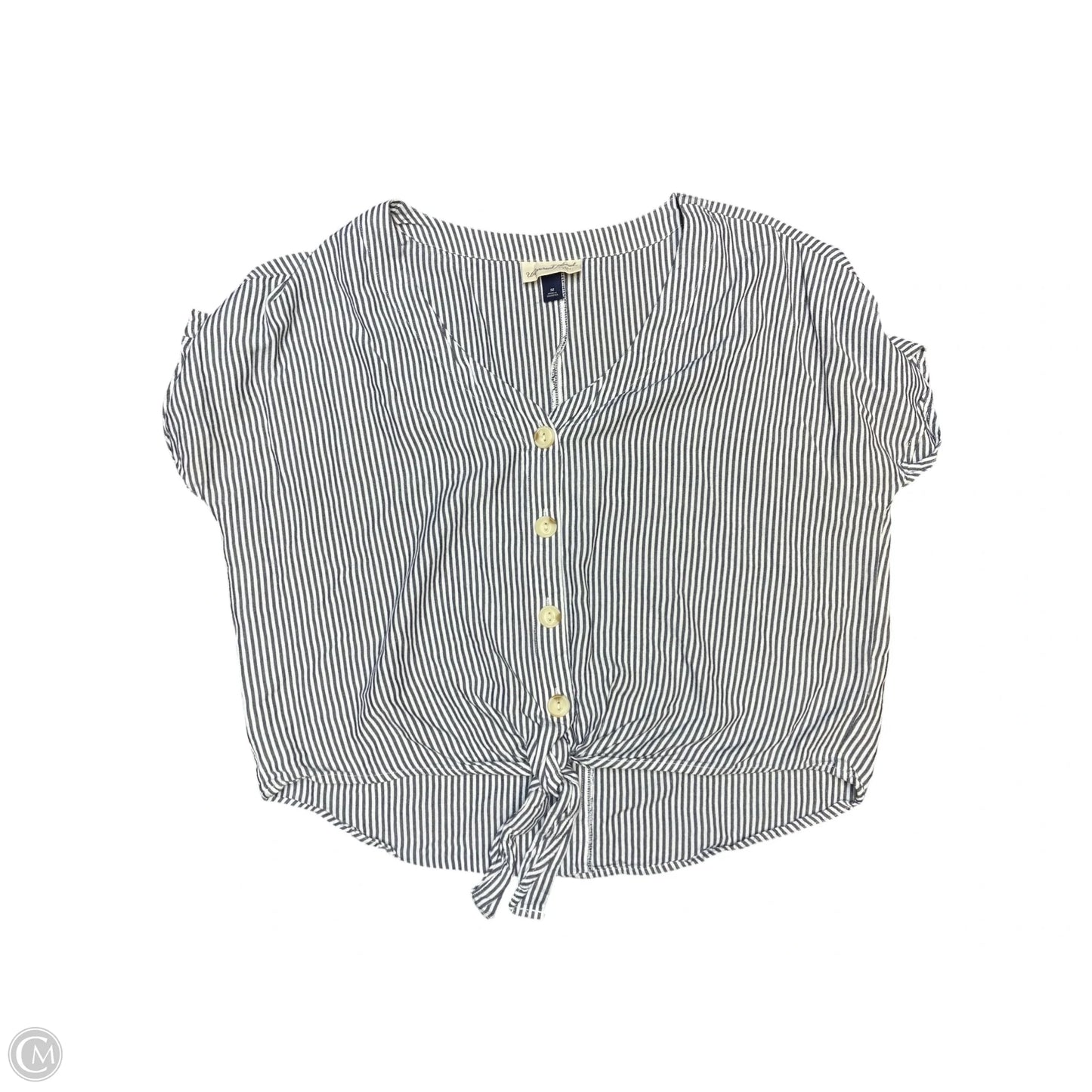 Top Short Sleeve By Universal Thread In Striped Pattern, Size: M