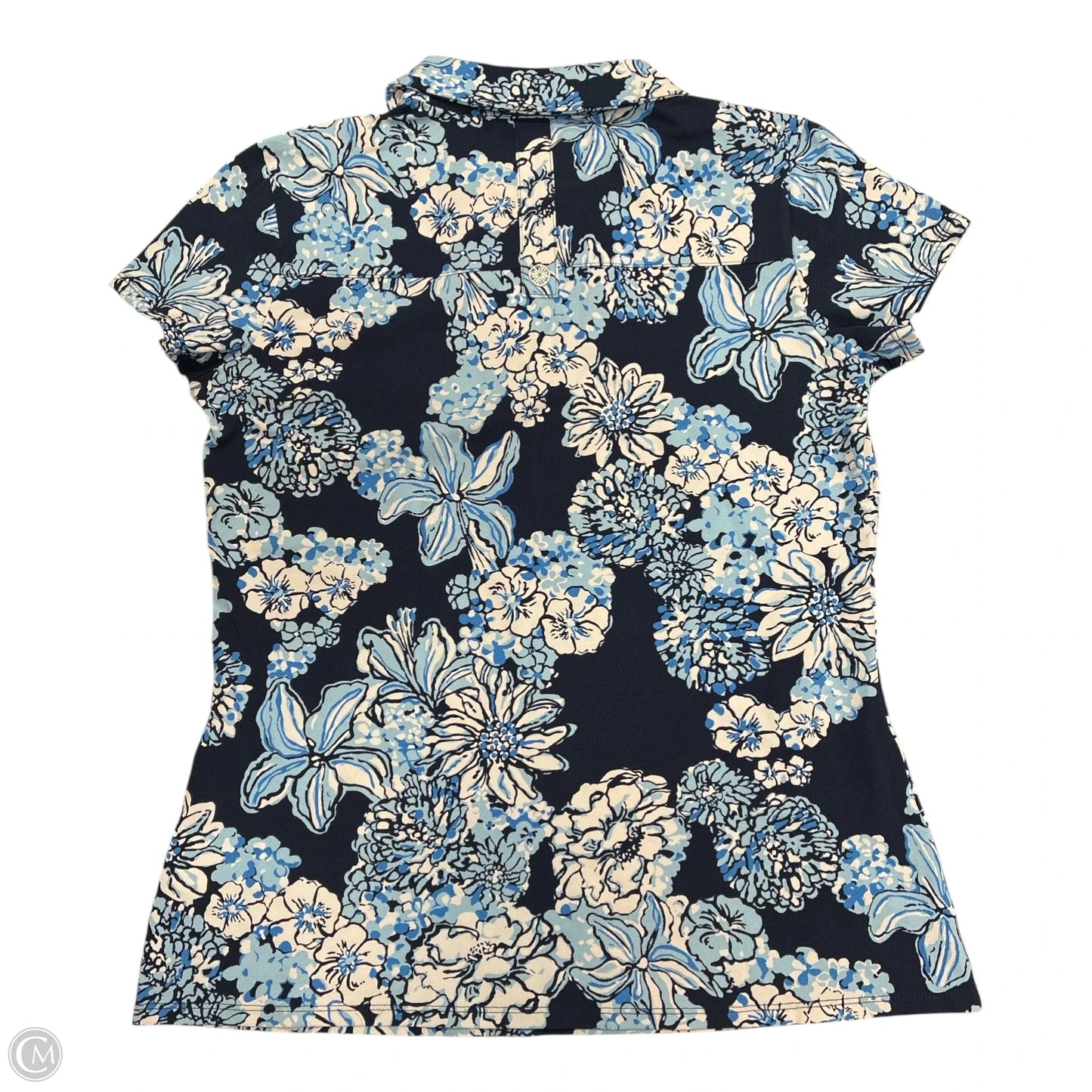 Top Short Sleeve Designer By Lilly Pulitzer In Blue, Size: L