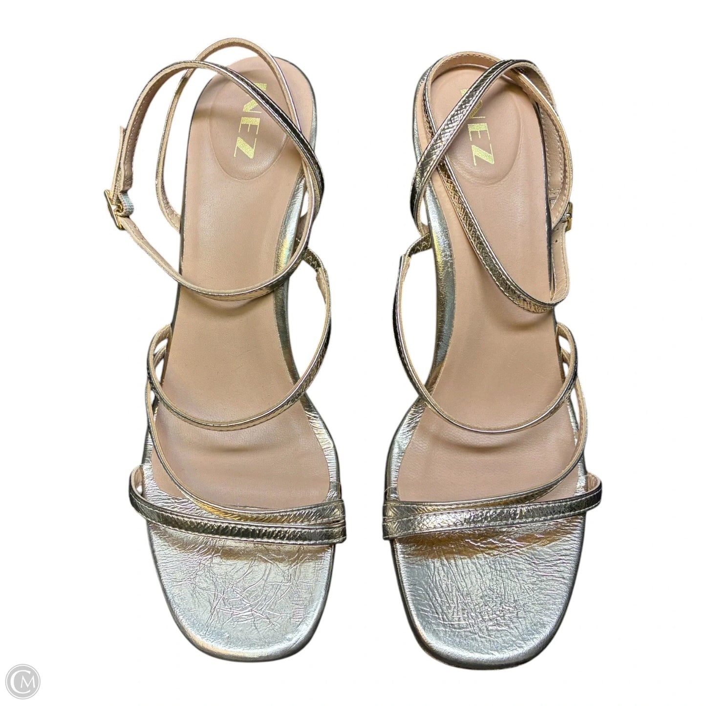 Sandals Heels Stiletto By Clothes Mentor In Gold, Size: 8