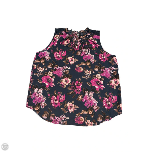 Blouse Sleeveless By Bobeau In Floral Print, Size: Xl