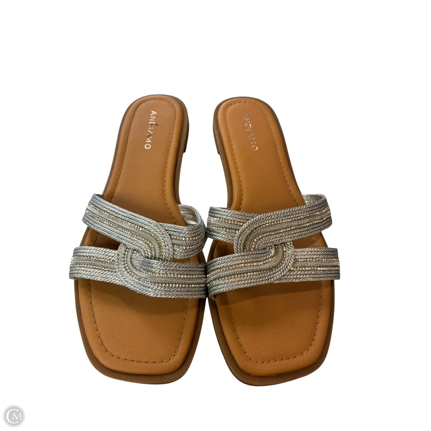Sandals Flats By Andiano In Silver, Size: 10