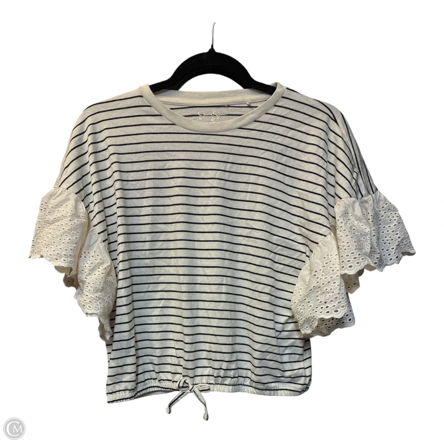 Top Short Sleeve By Jessica Simpson In Beige, Size: Xl