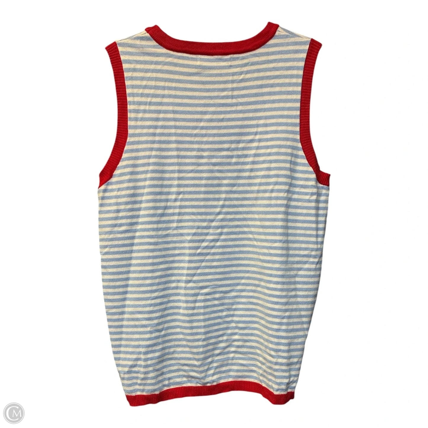 Vest Sweater By Dokotoo In Blue Red & White, Size: Xl