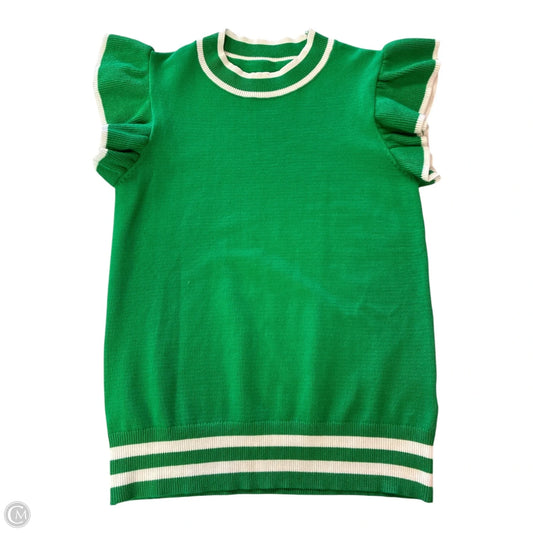 Top Short Sleeve By Cmf In Green & White, Size: S