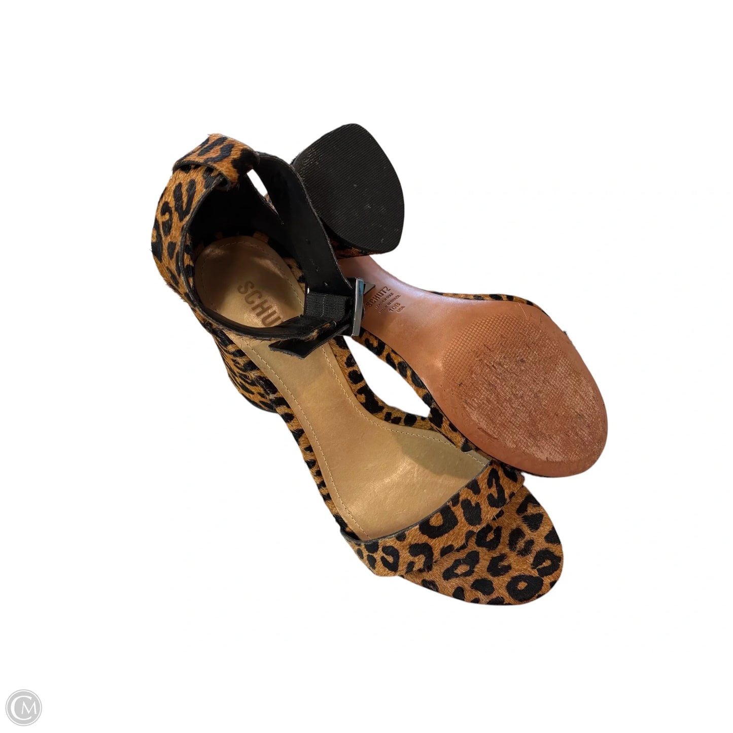 Sandals Heels Block By Schutz In Animal Print, Size: 10