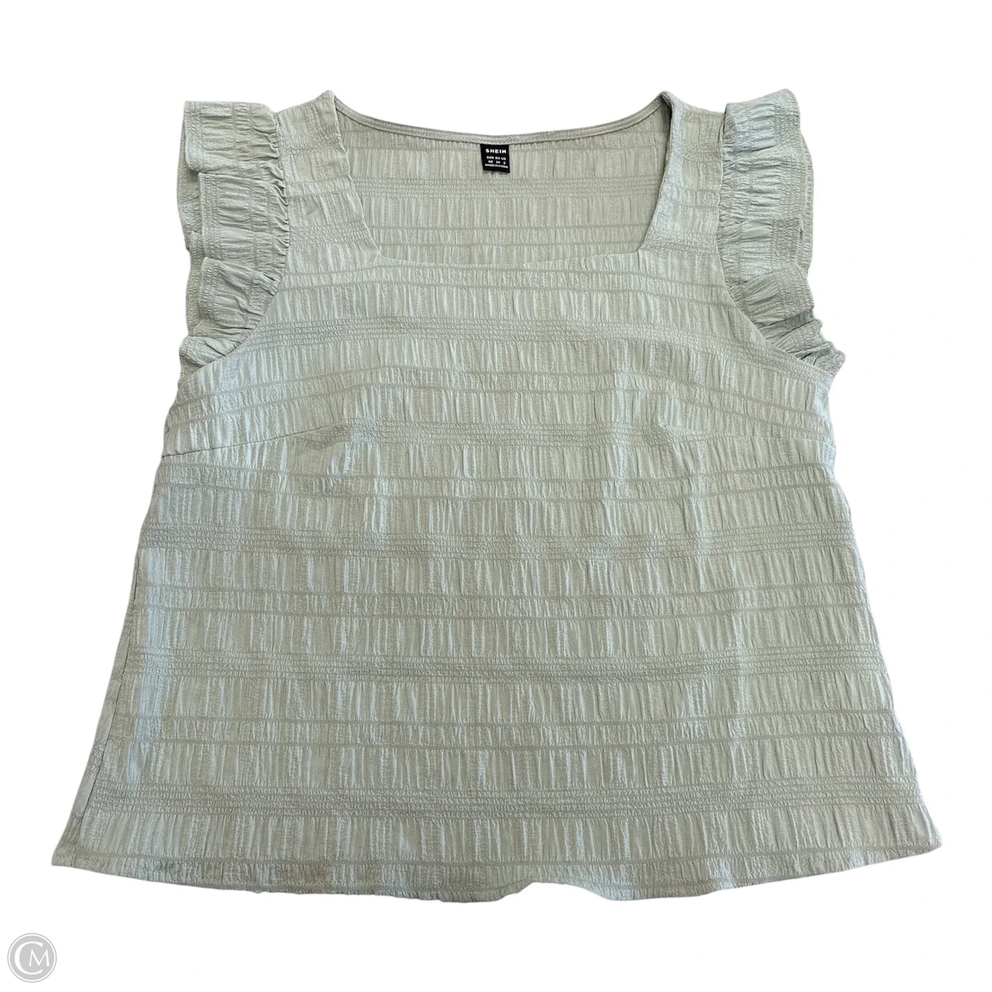 Blouse Short Sleeve By Shein In Green, Size: Xs