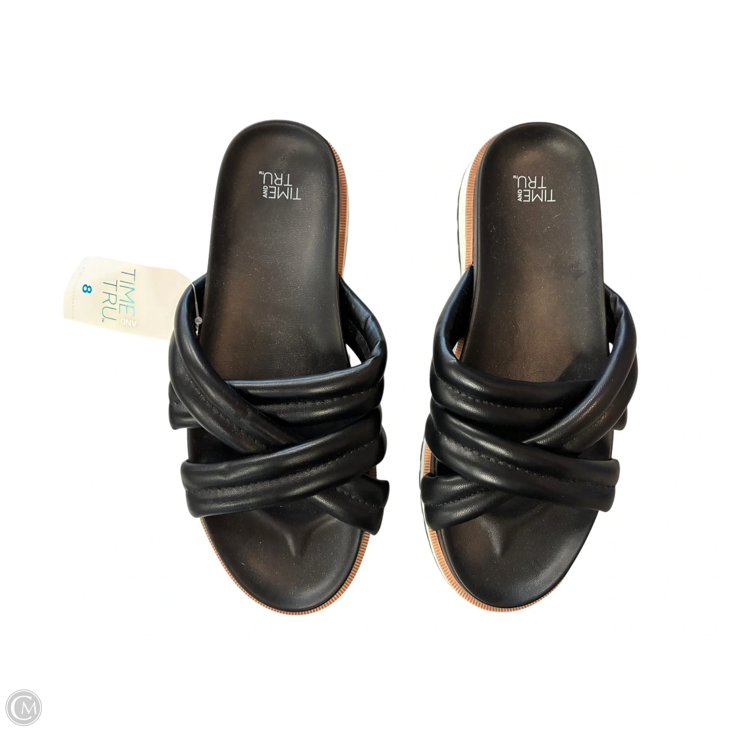 Sandals Flats By Time And Tru In Black, Size: 8