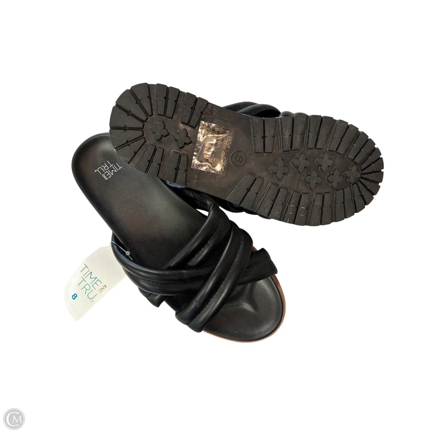 Sandals Flats By Time And Tru In Black, Size: 8