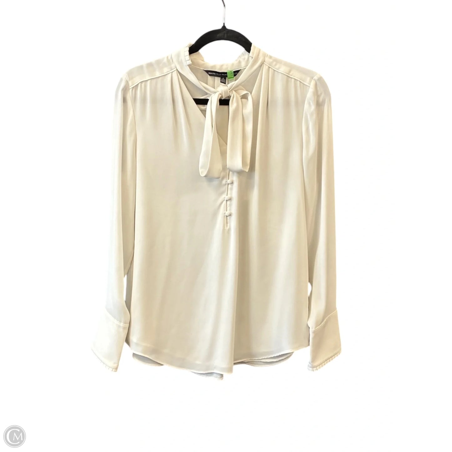 Blouse Long Sleeve By White House Black Market In Ivory, Size: S