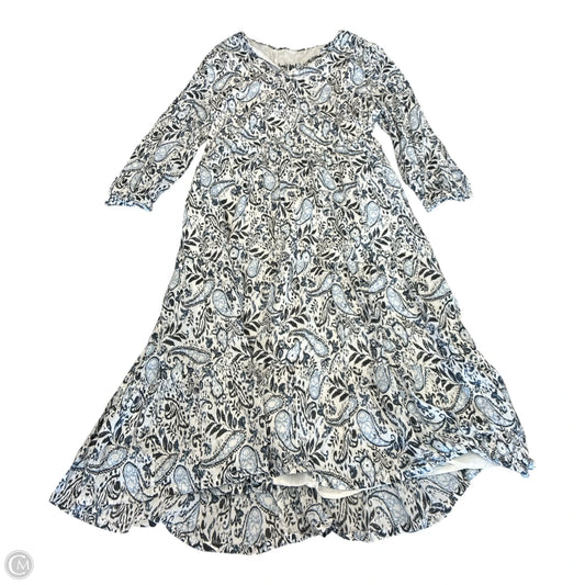 Dress Casual Midi By Lucky Brand In Blue & White, Size: Xl