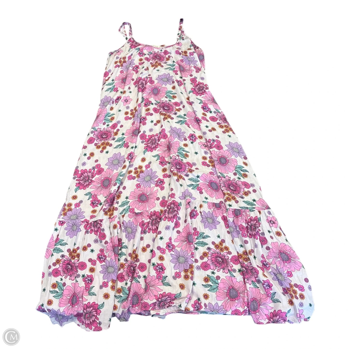 Dress Casual Maxi By Clothes Mentor In Pink & White, Size: M
