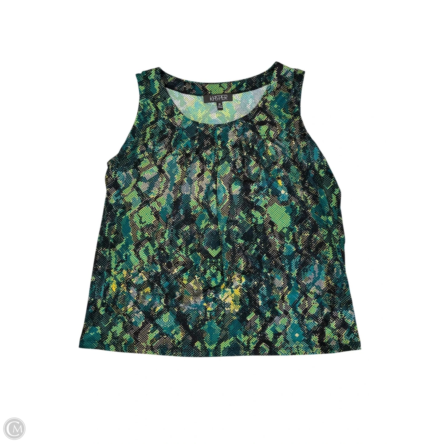 Blouse Sleeveless By Kasper In Green, Size: 1x
