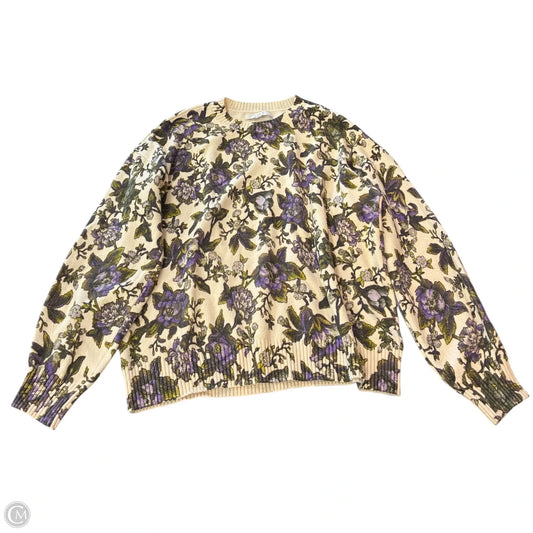 Sweater By Loft In Green & Purple, Size: L