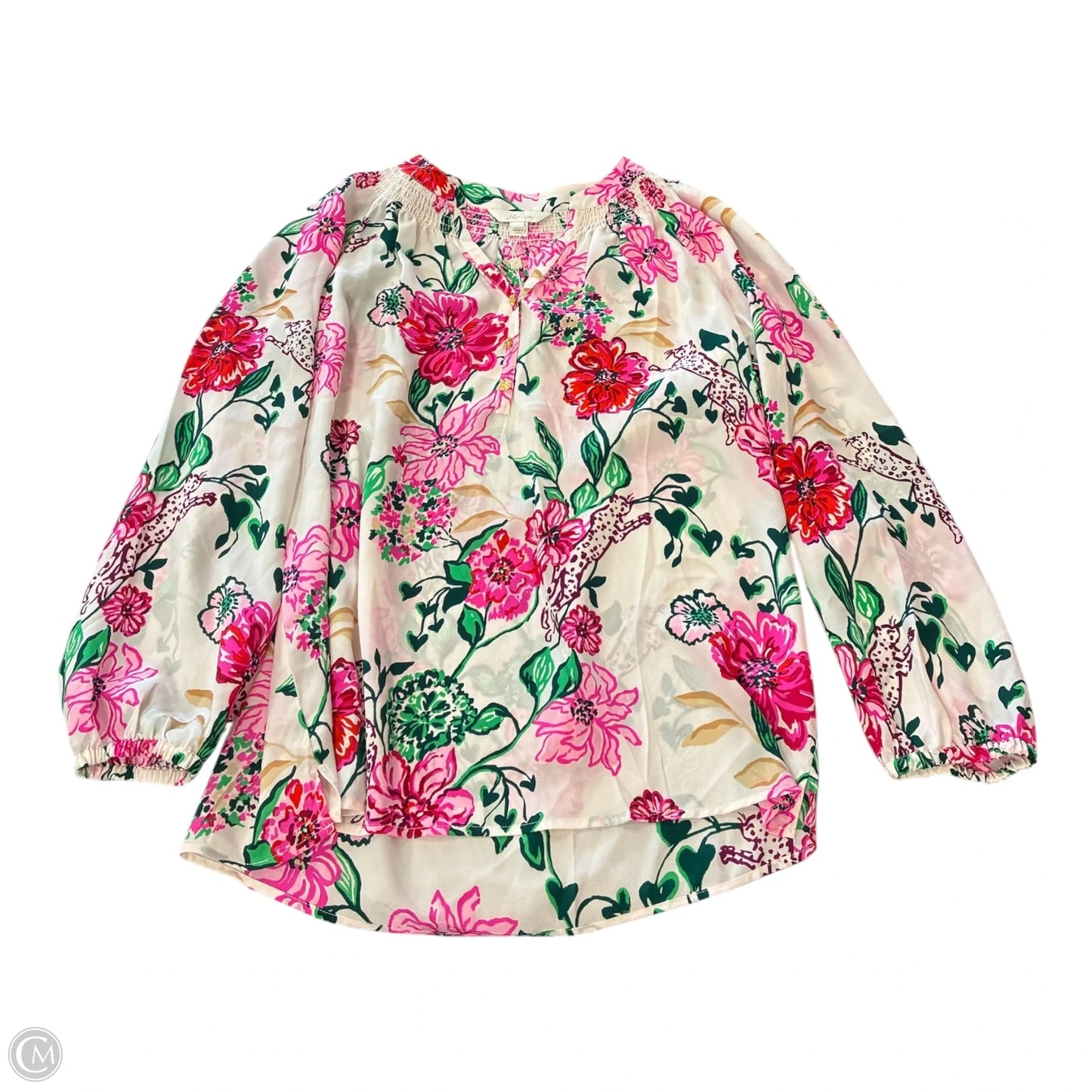 Blouse Designer By Lilly Pulitzer In Floral Print, Size: L