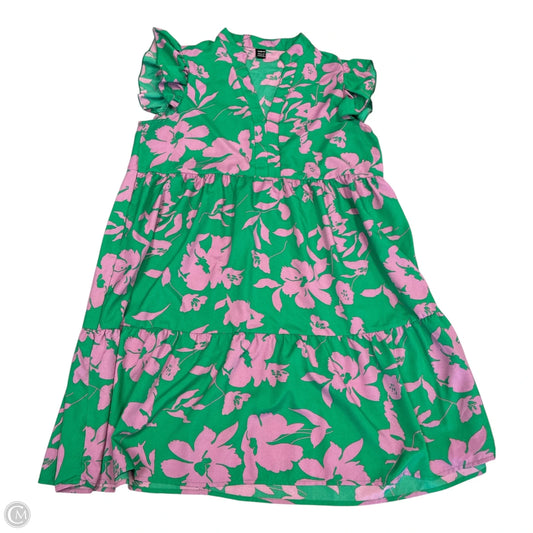 Dress Casual Short By Shein In Green & Pink, Size: L