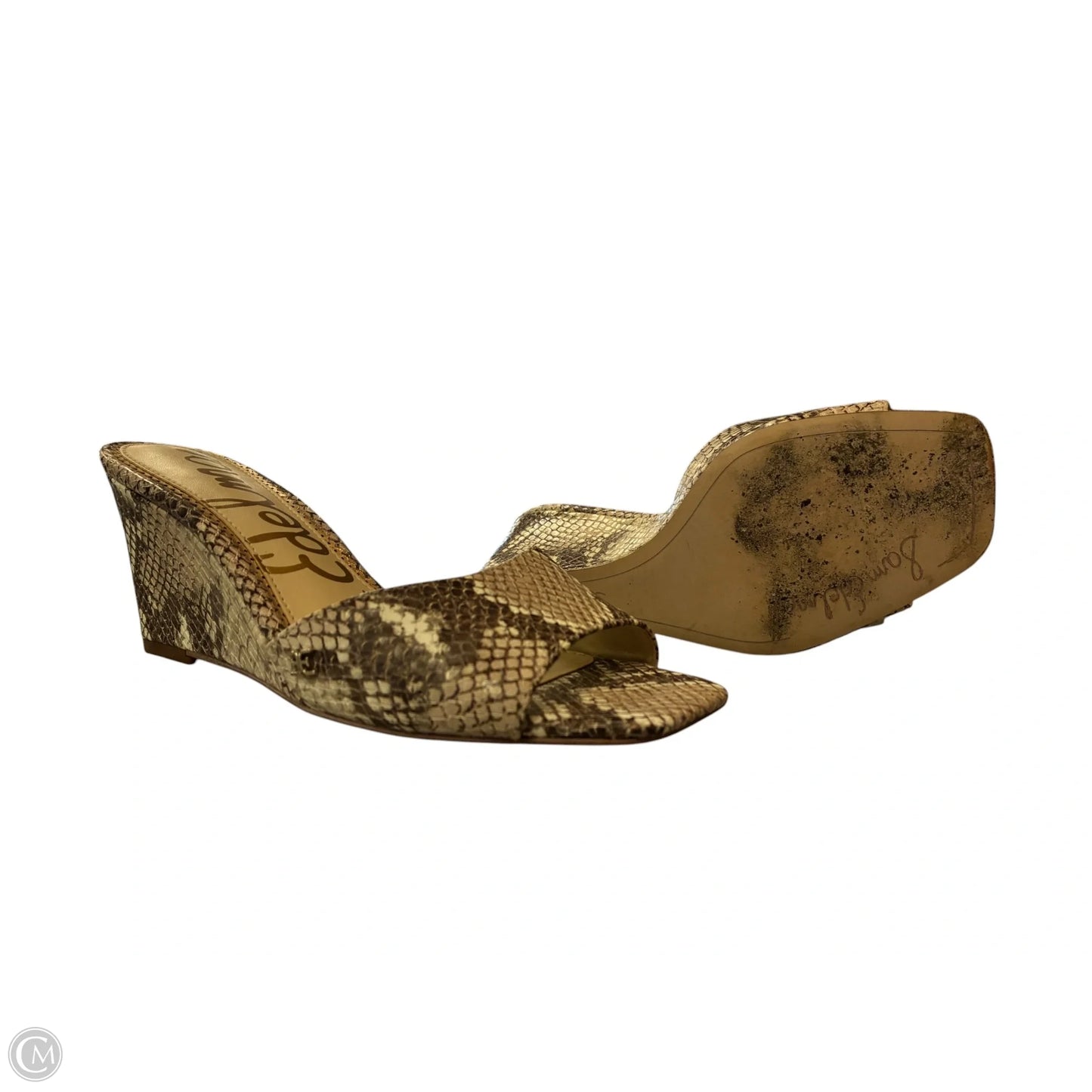 Sandals Heels Wedge By Sam Edelman In Snakeskin Print, Size: 6