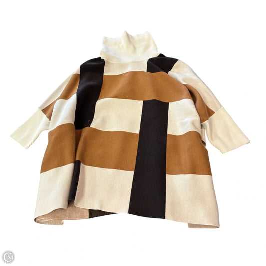 Sweater Short Sleeve By Anthropologie In Brown & Cream, Size: Onesize