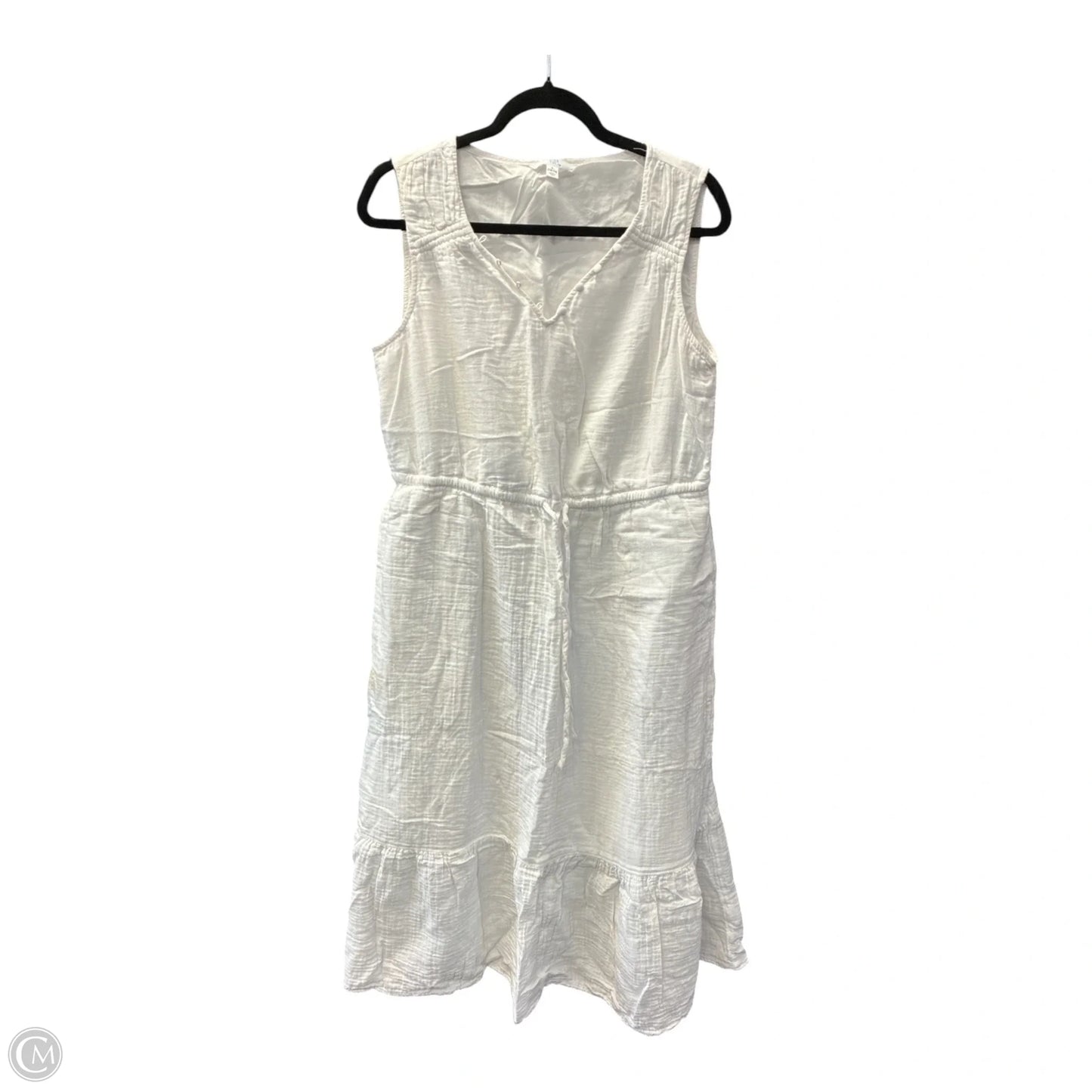 Dress Casual Midi By Time And Tru In White, Size: L
