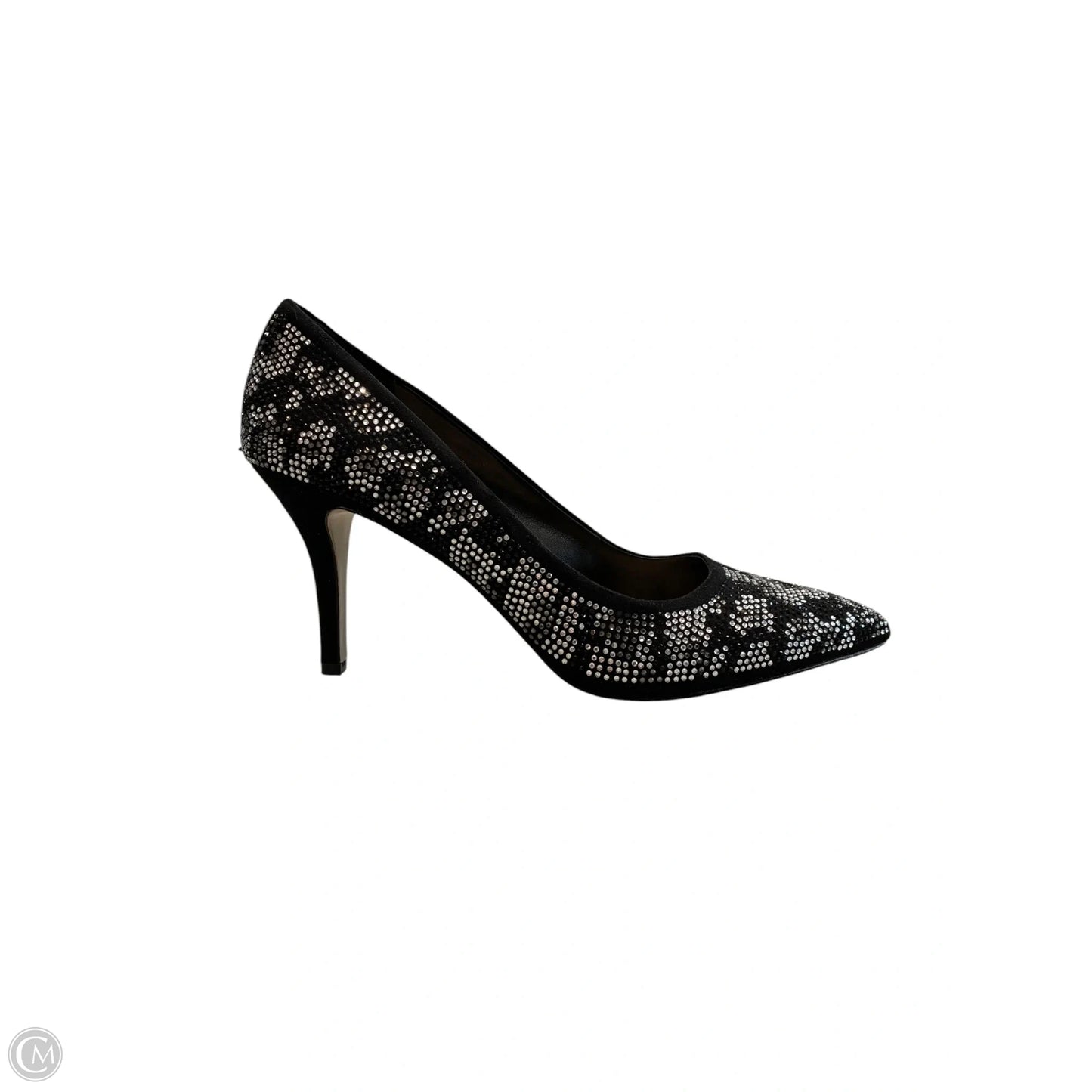 Shoes Heels Stiletto By Bcbgeneration In Black & Silver, Size: 10