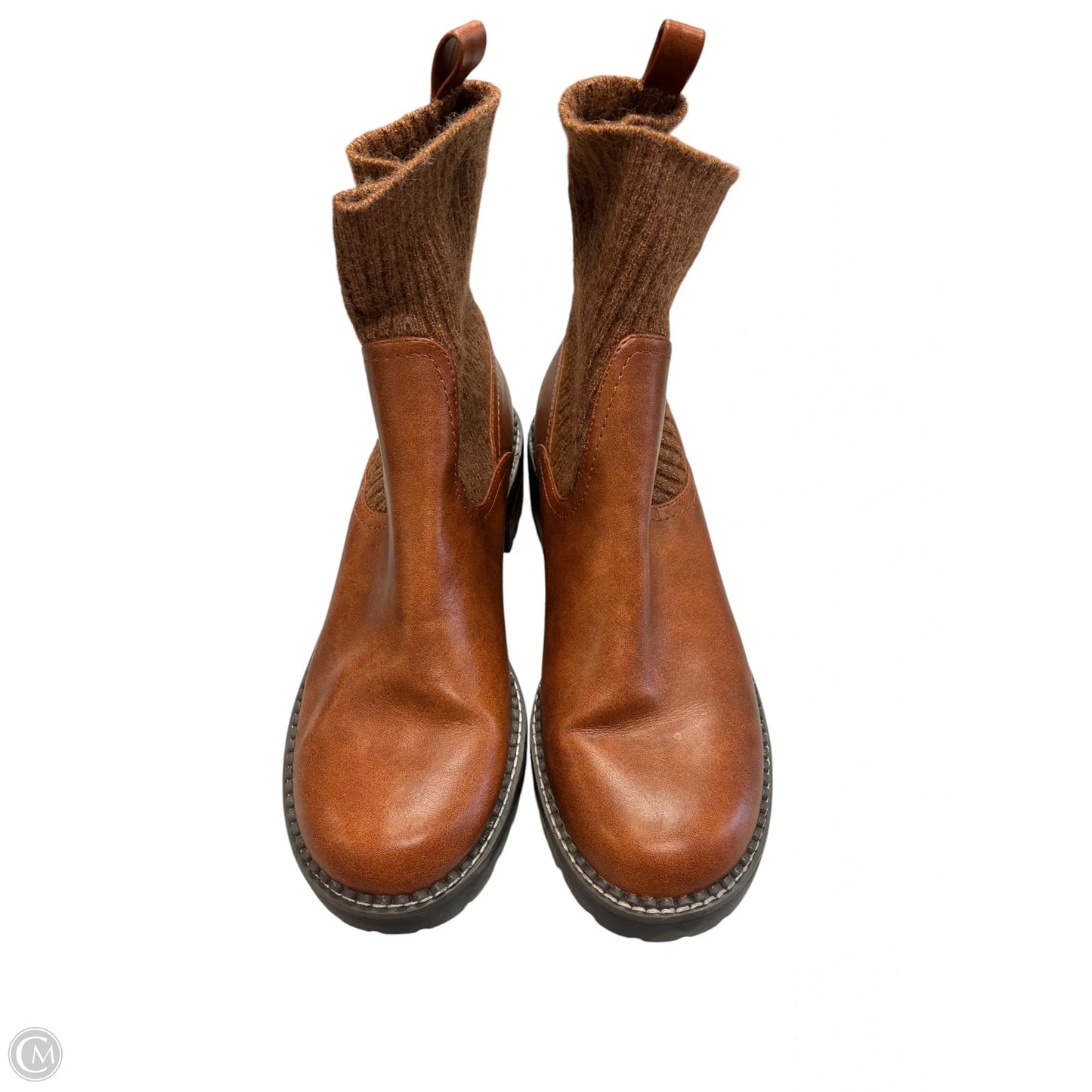 Boots Ankle Heels By Universal Thread In Brown, Size: 9.5
