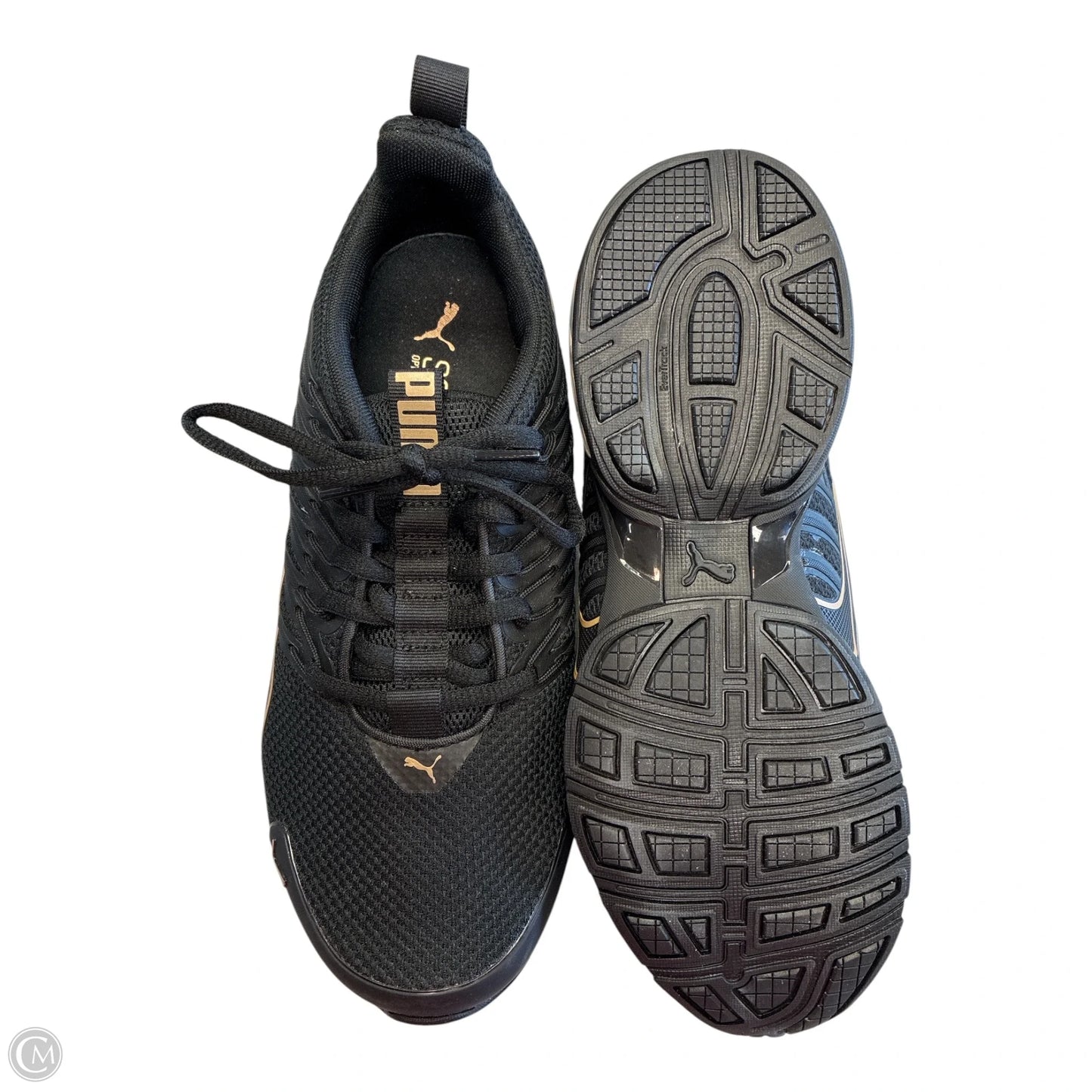 Shoes Athletic By Puma In Black & Gold, Size: 8