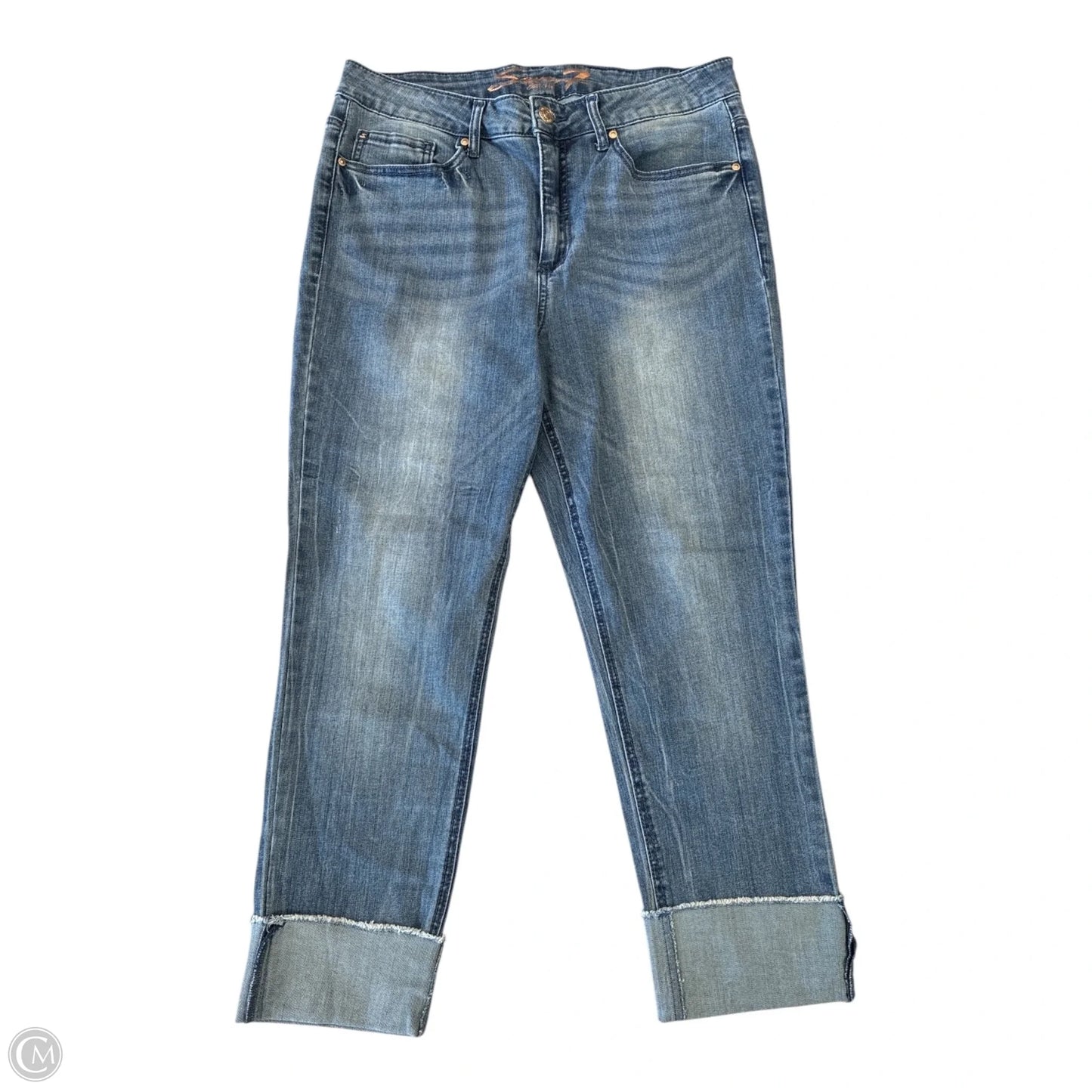 Jeans Straight By Seven 7 In Blue Denim, Size: 12