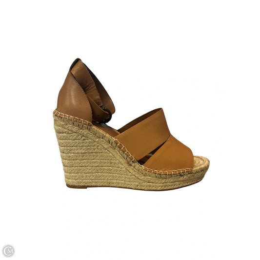 Sandals Heels Wedge By Treasure And Bond In Tan, Size: 8.5