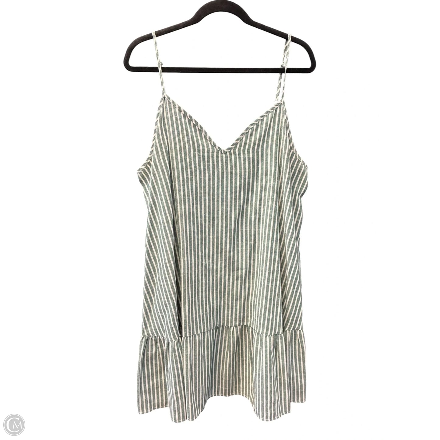 Dress Casual Short By Shein In Green & White, Size: 1x