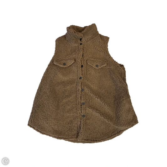 Vest Faux Fur & Sherpa By Cmf In Brown, Size: 1x