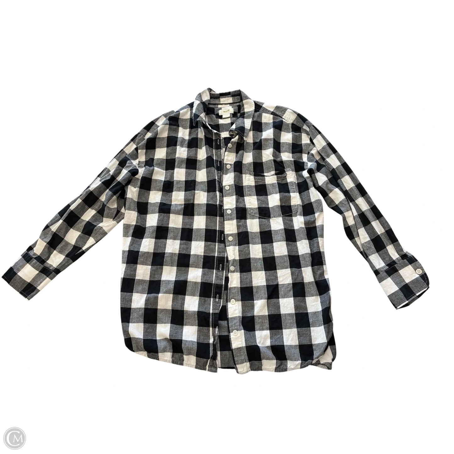Top Long Sleeve By Maeve In Black & White, Size: Large
