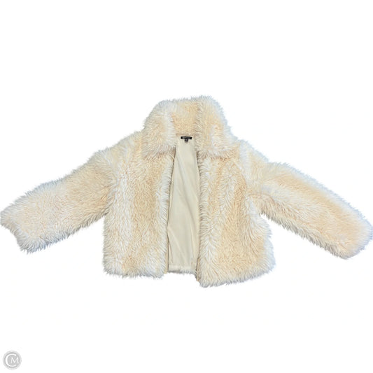 Coat Faux Fur & Sherpa By Versona In Cream, Size: Xxl