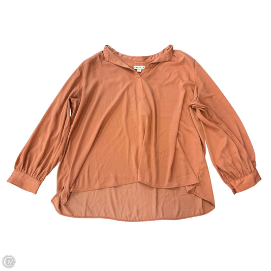 Blouse Long Sleeve By Ava & Viv In Orange, Size: 3x