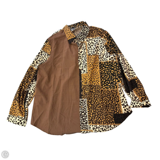 Blouse Long Sleeve By Shein In Animal Print, Size: 3x