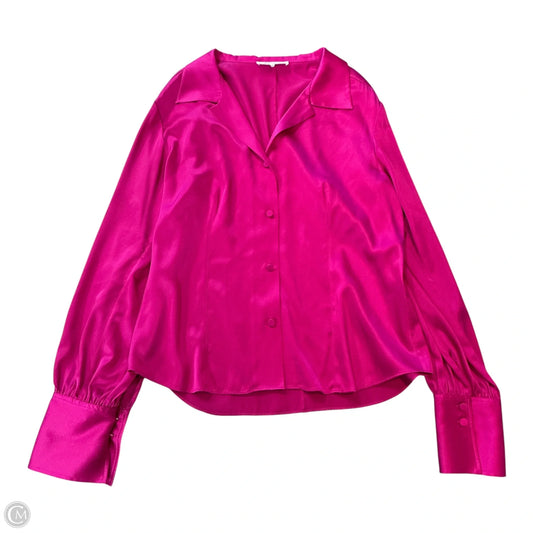 Blouse Long Sleeve By Frame In Pink, Size: L