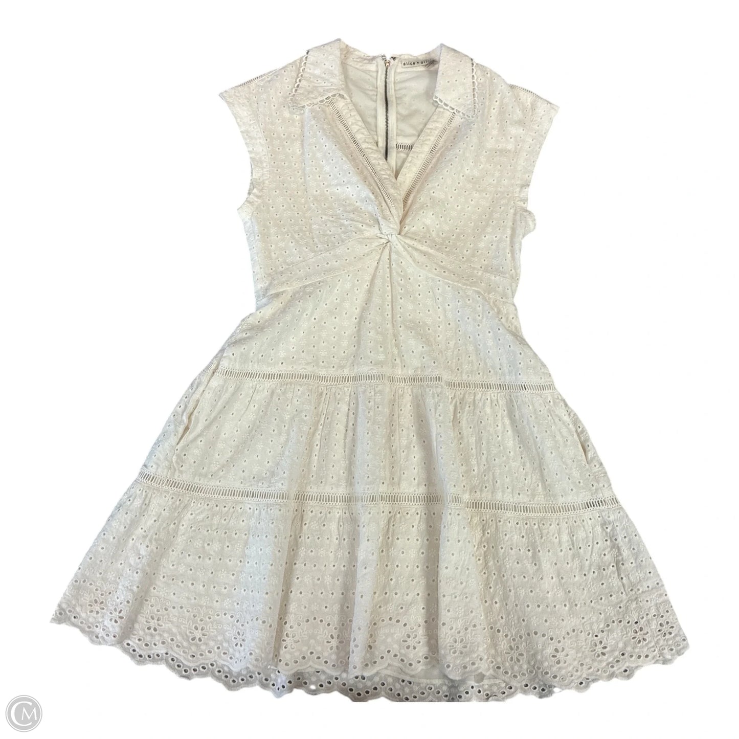 Dress Designer By Alice + Olivia In Ivory, Size: L