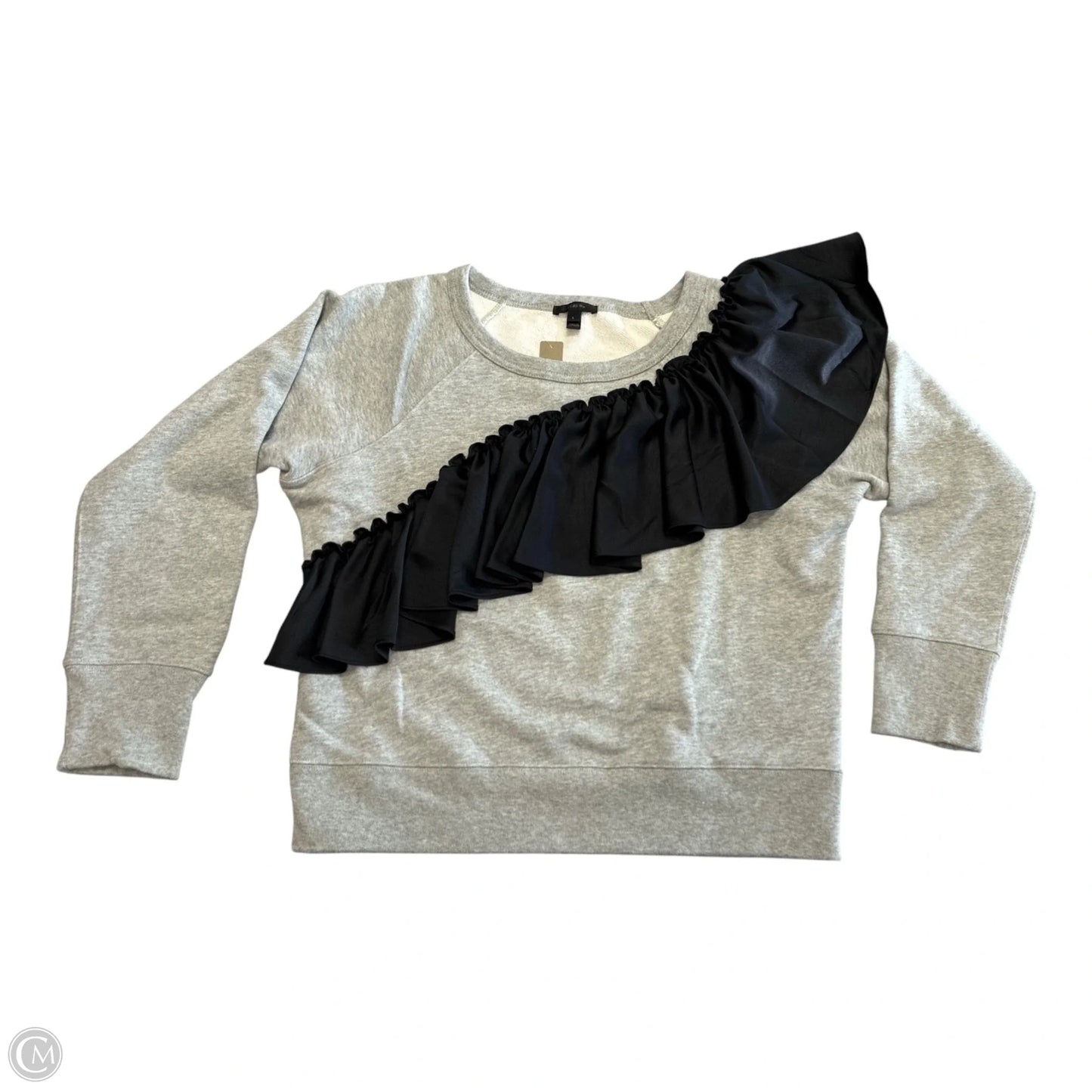 Sweatshirt Crewneck By J. Crew In Black & Grey, Size: L