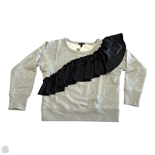 Sweatshirt Crewneck By J. Crew In Black & Grey, Size: L